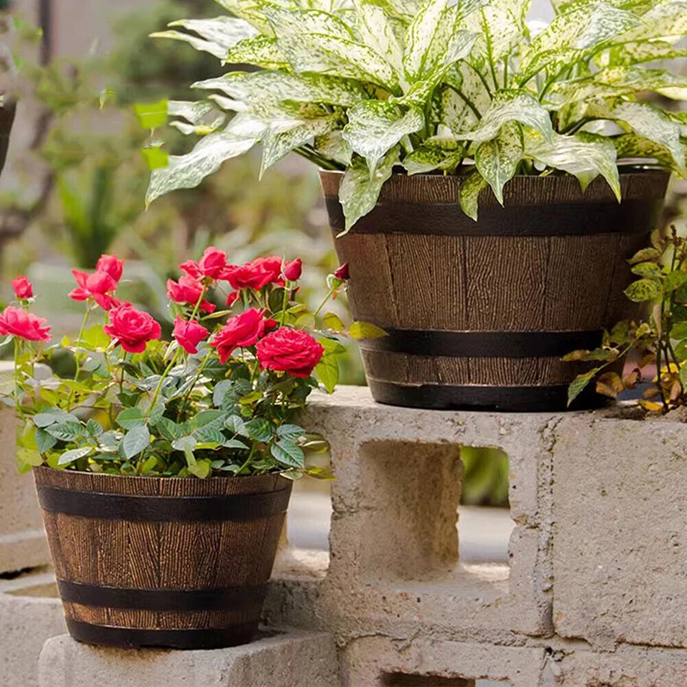 Aloe Vera Pot - Rustic Whiskey Bucket Resin Pot For