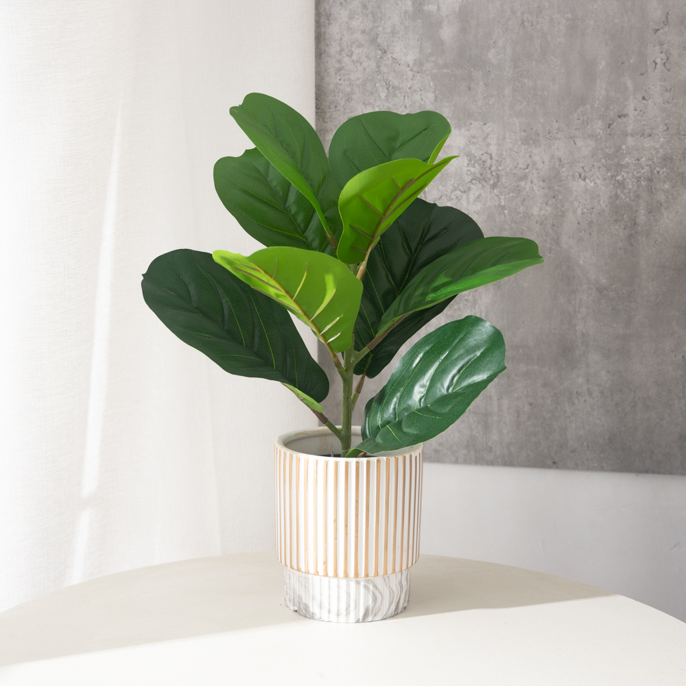 38cm 9 Forks Artificial Ficus  - Ficus Lyrata Tree avaliação e preço