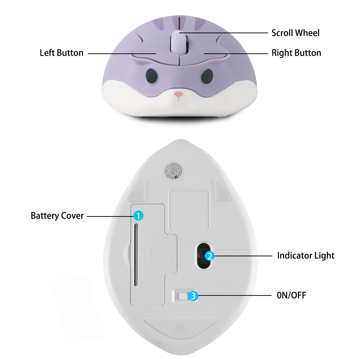2.4G Wireless Mouse Purple Ham - Tradescantia Purple avaliação e preço