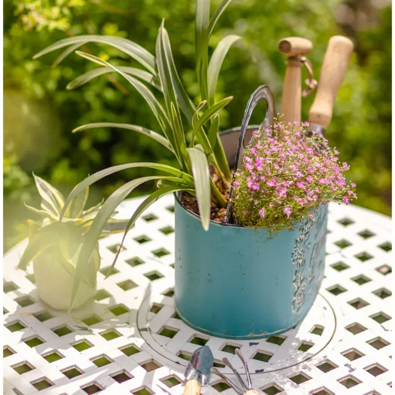 Blue Hanging Wall Planter Aged - Spider Plant Hanging avaliação e preço