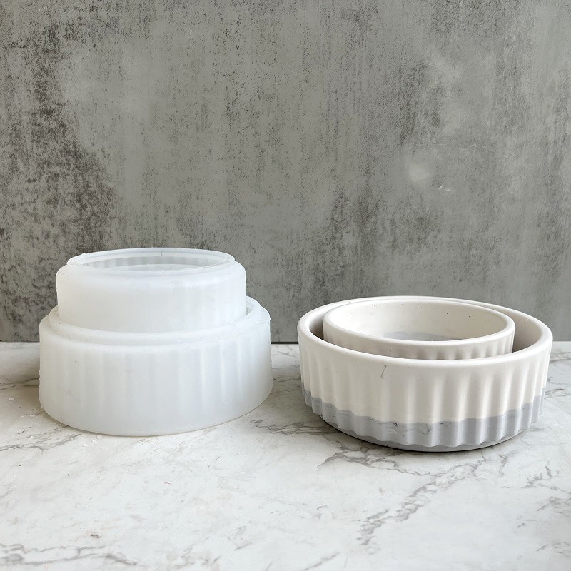 Stripe Flowerpot Silicone Mold - Echeveria Succulent avaliação e preço