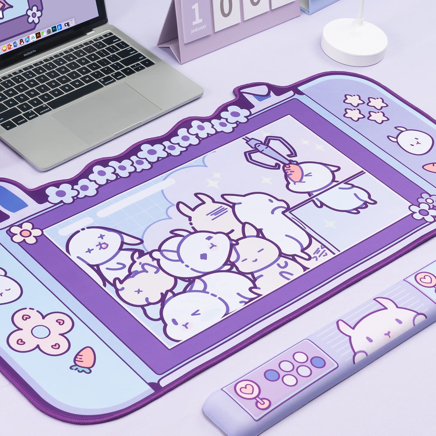 Large Kawaii Gaming Mouse Pad  - Tradescantia Purple avaliação e preço