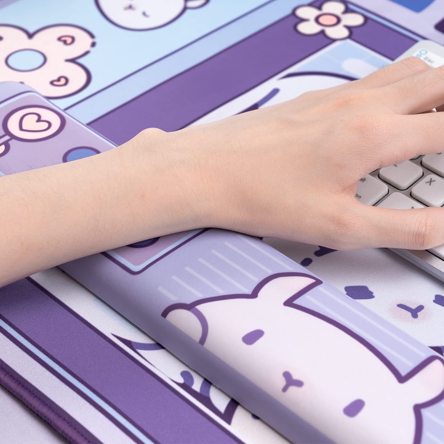 Large Kawaii Gaming Mouse Pad  - Tradescantia Purple avaliação e preço