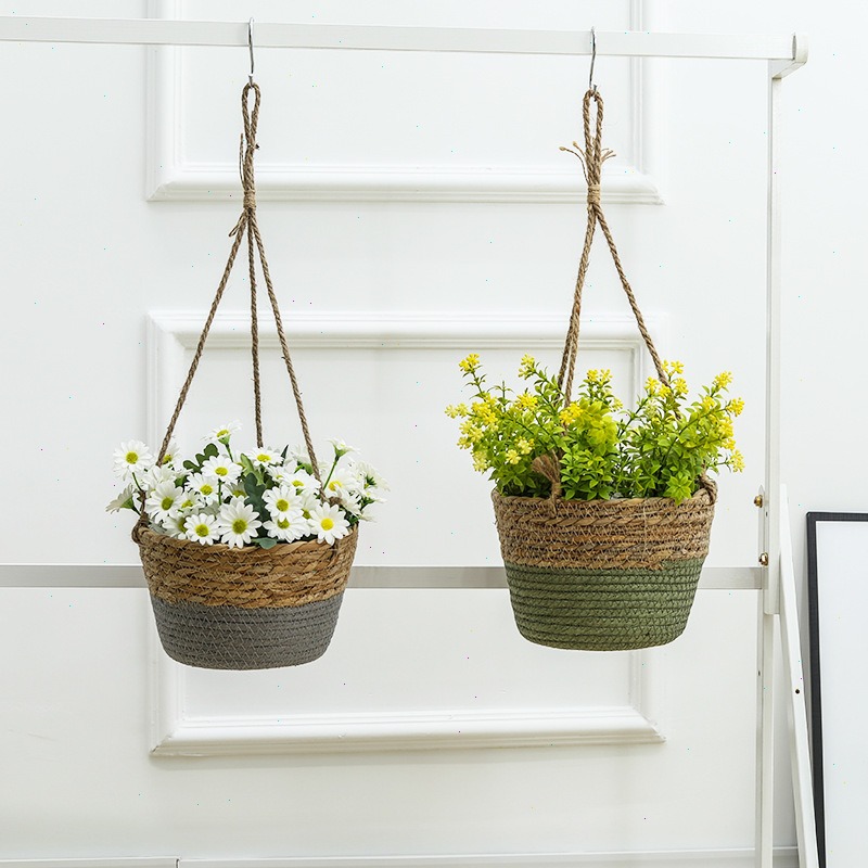 Straw Hanging Basket Flower Po - Spider Plant Hanging avaliação e preço