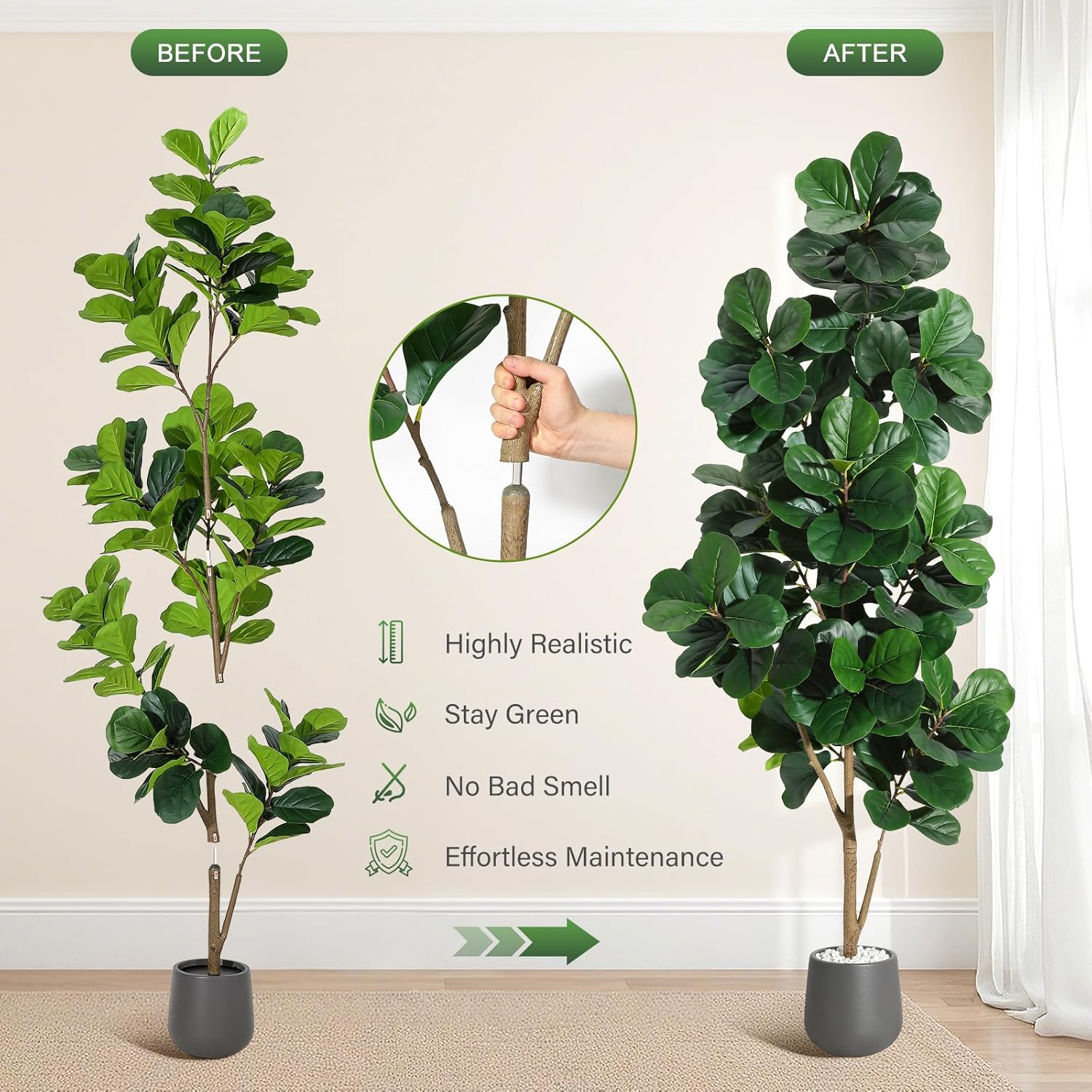 4FT/5FT/6FT/7FT Fiddle Leaf Fi - Ficus Lyrata Tree avaliação e preço